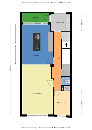 Floorplan - Schieweg 231A03, 3038 AW Rotterdam